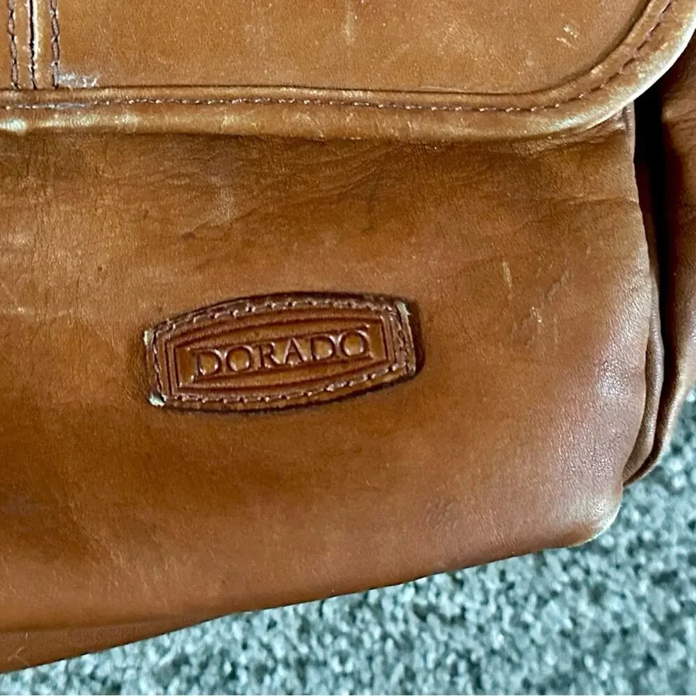Dorado Brown Leather Messenger Bag Briefcase Satchel Laptop Work Bag Vintage